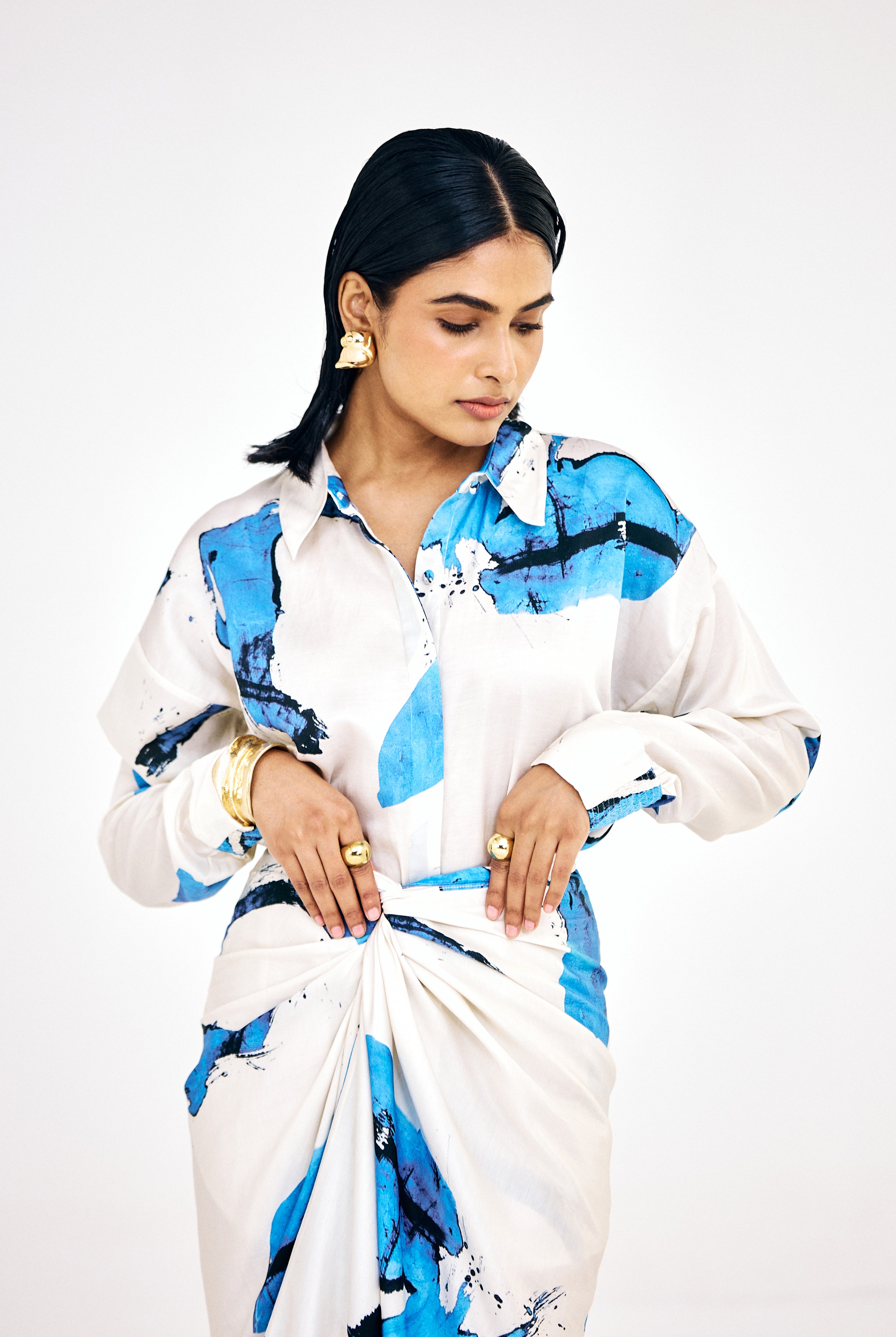 Luxury designer ladies Raina co-ord set BLU in blue