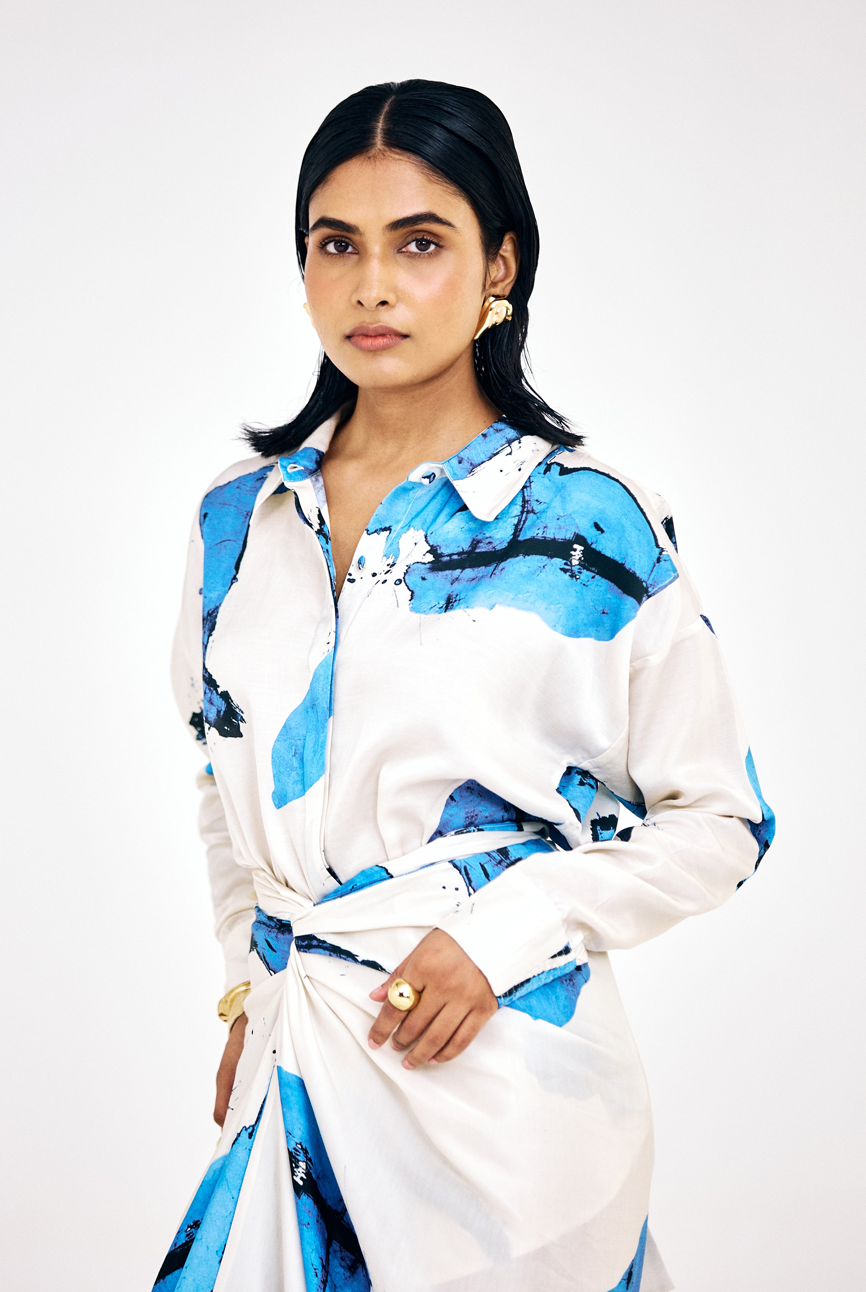 Elegant women’s Raina BLU co-ord set in blue color