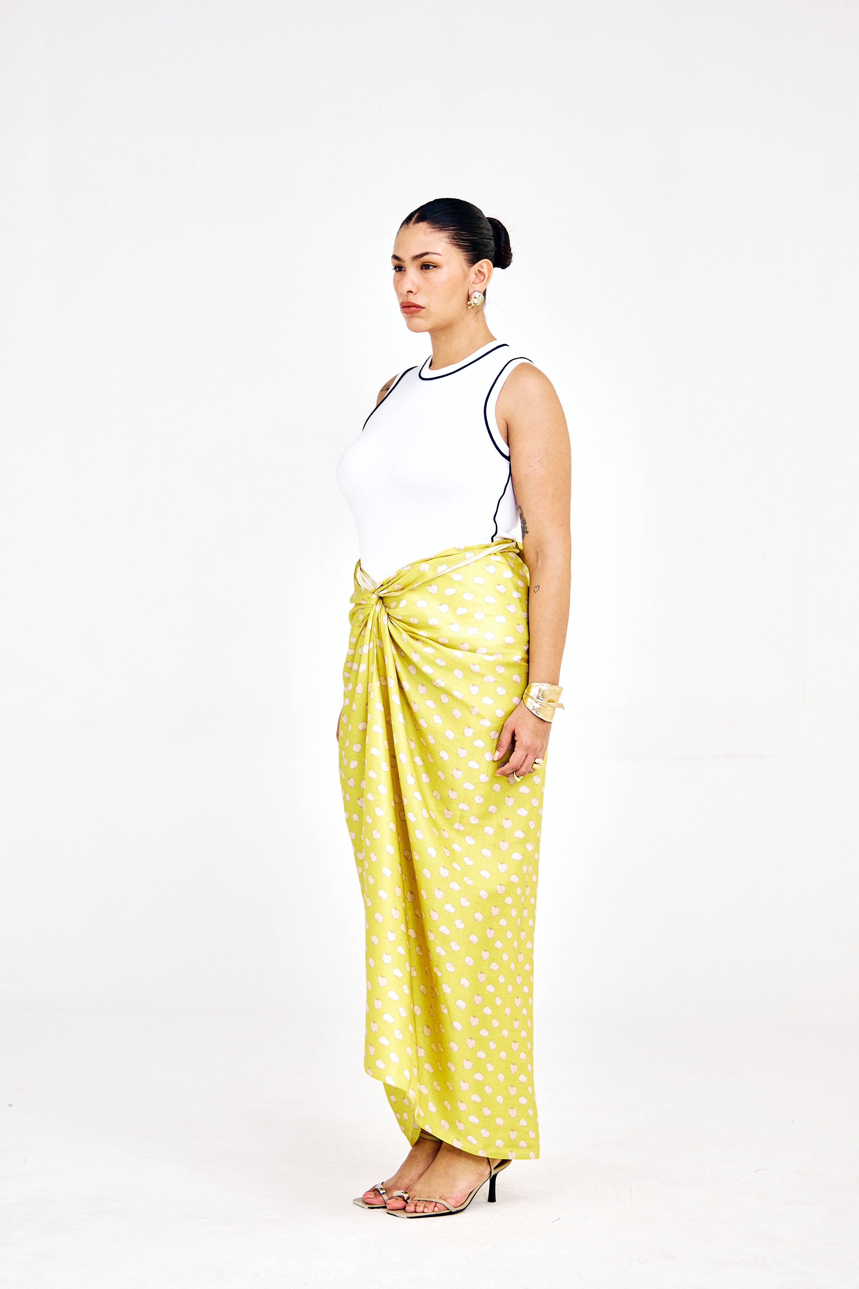 Women’s relaxed-fit sarong skirt designed to flatter all body types