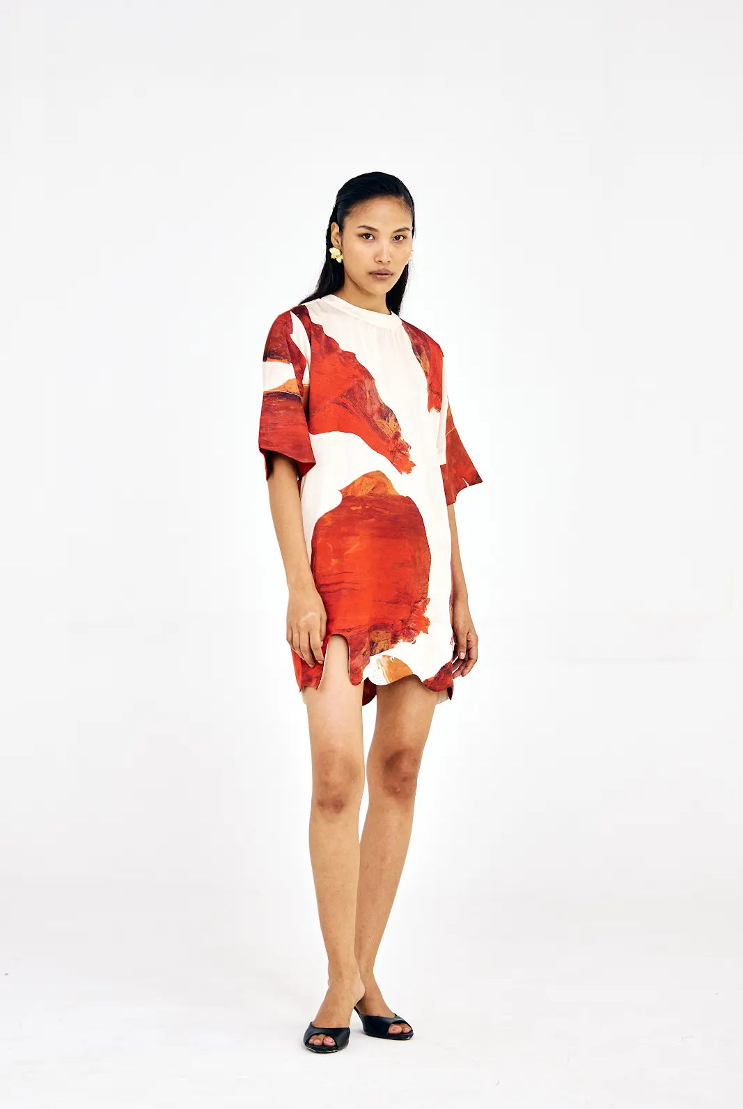 Designer Naomi dress RP with scalloped hemline