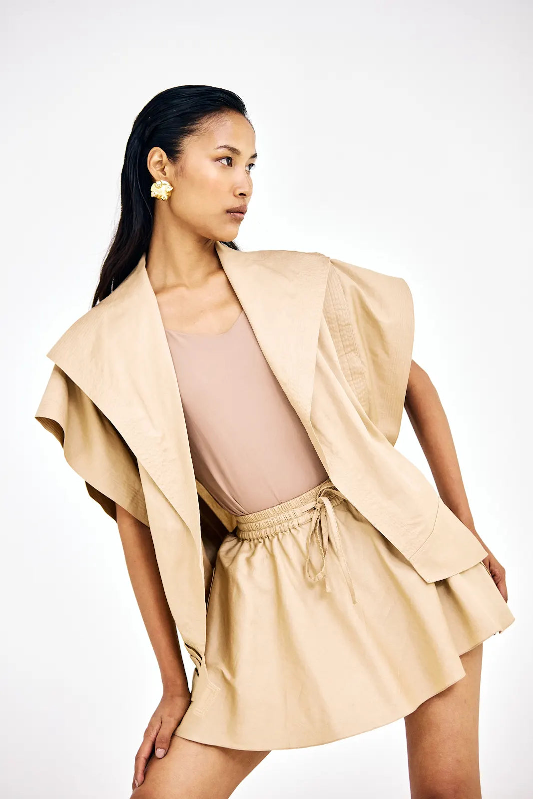 Luxury designer ladies Yuki skirt beige