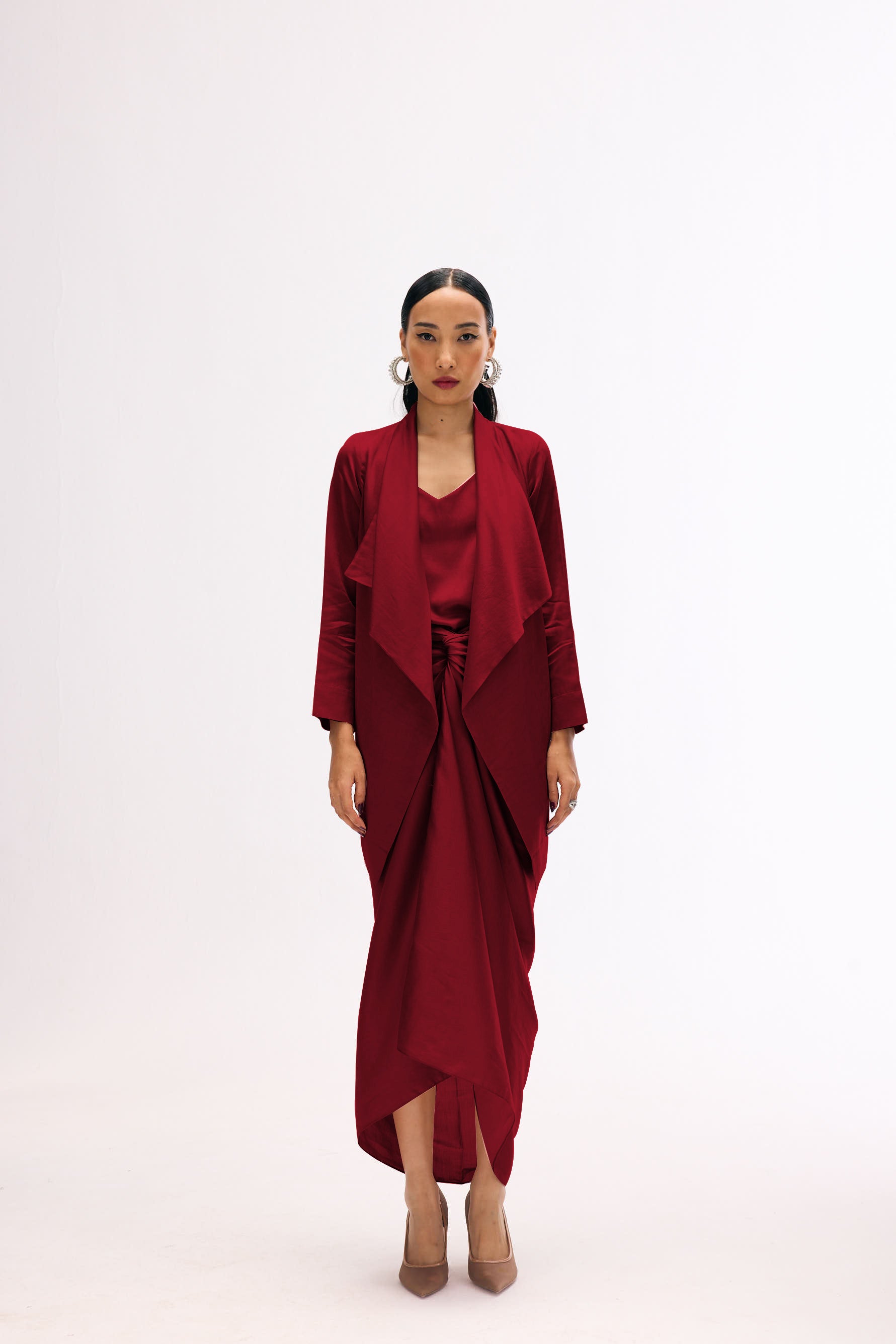 Nouria tie-up dress with multiway sarong skirt and Eka short jacket