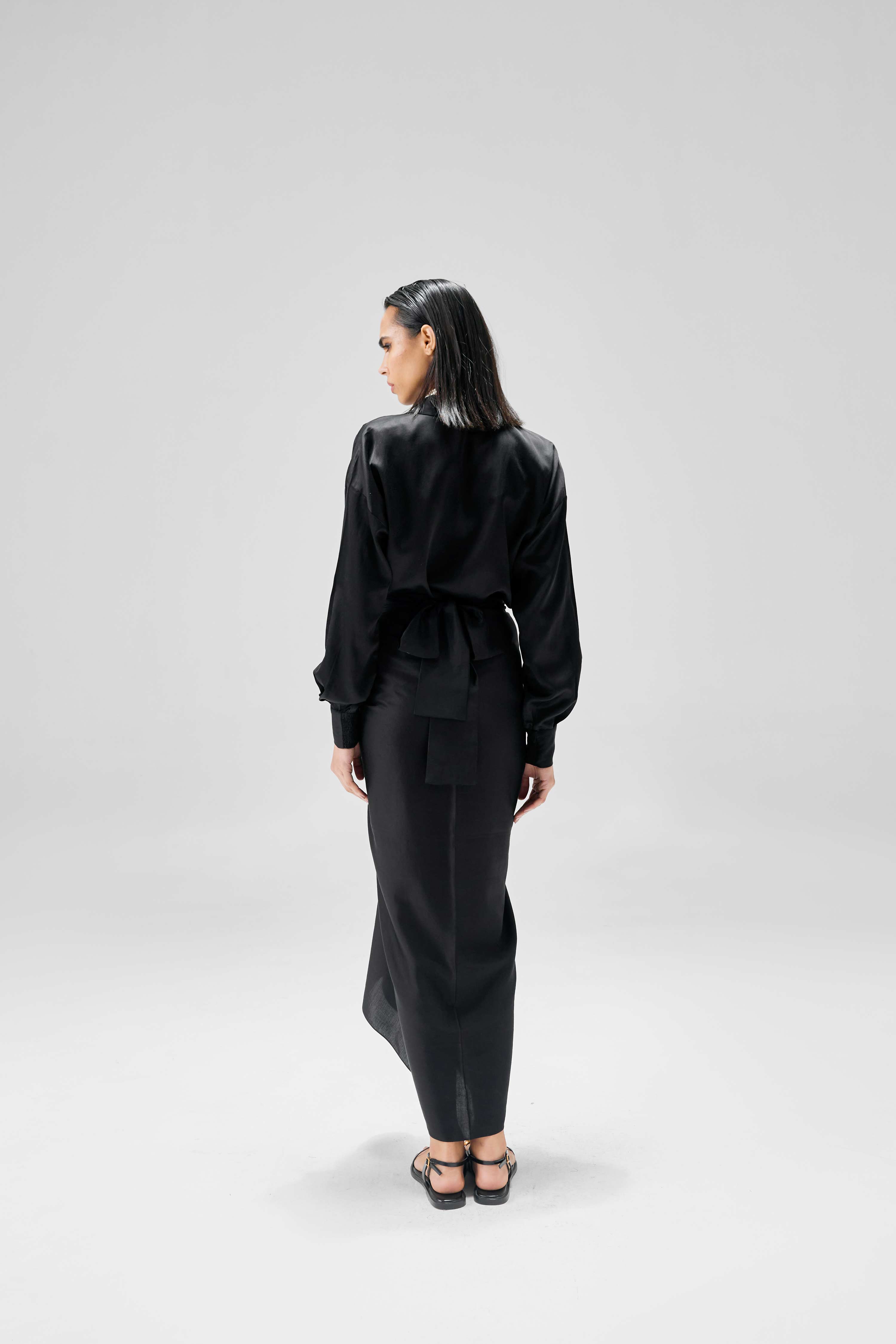 Adjustable sarong skirt set designed to flatter all body types