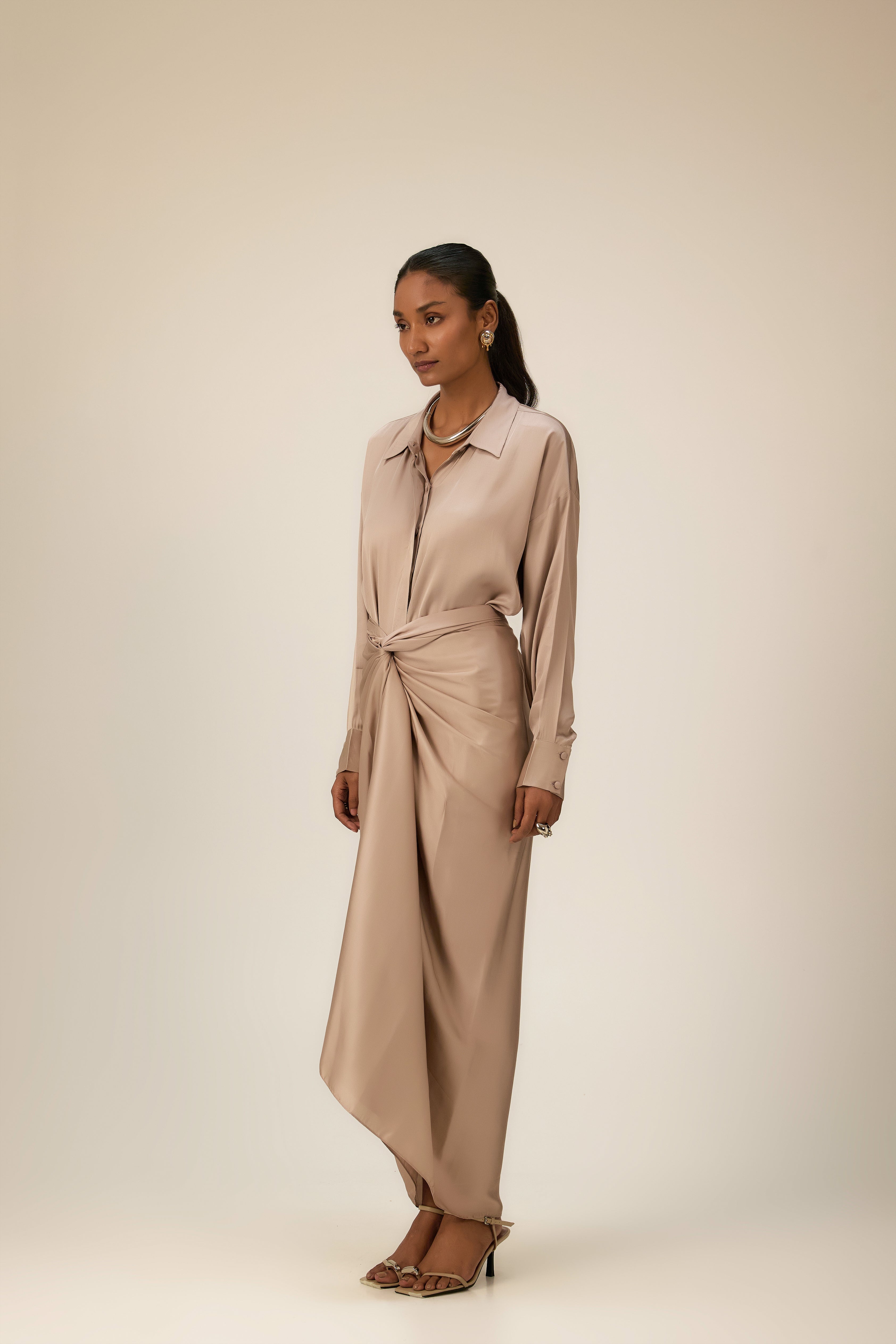 Handmade print co-ord set with unique sarong skirt styling