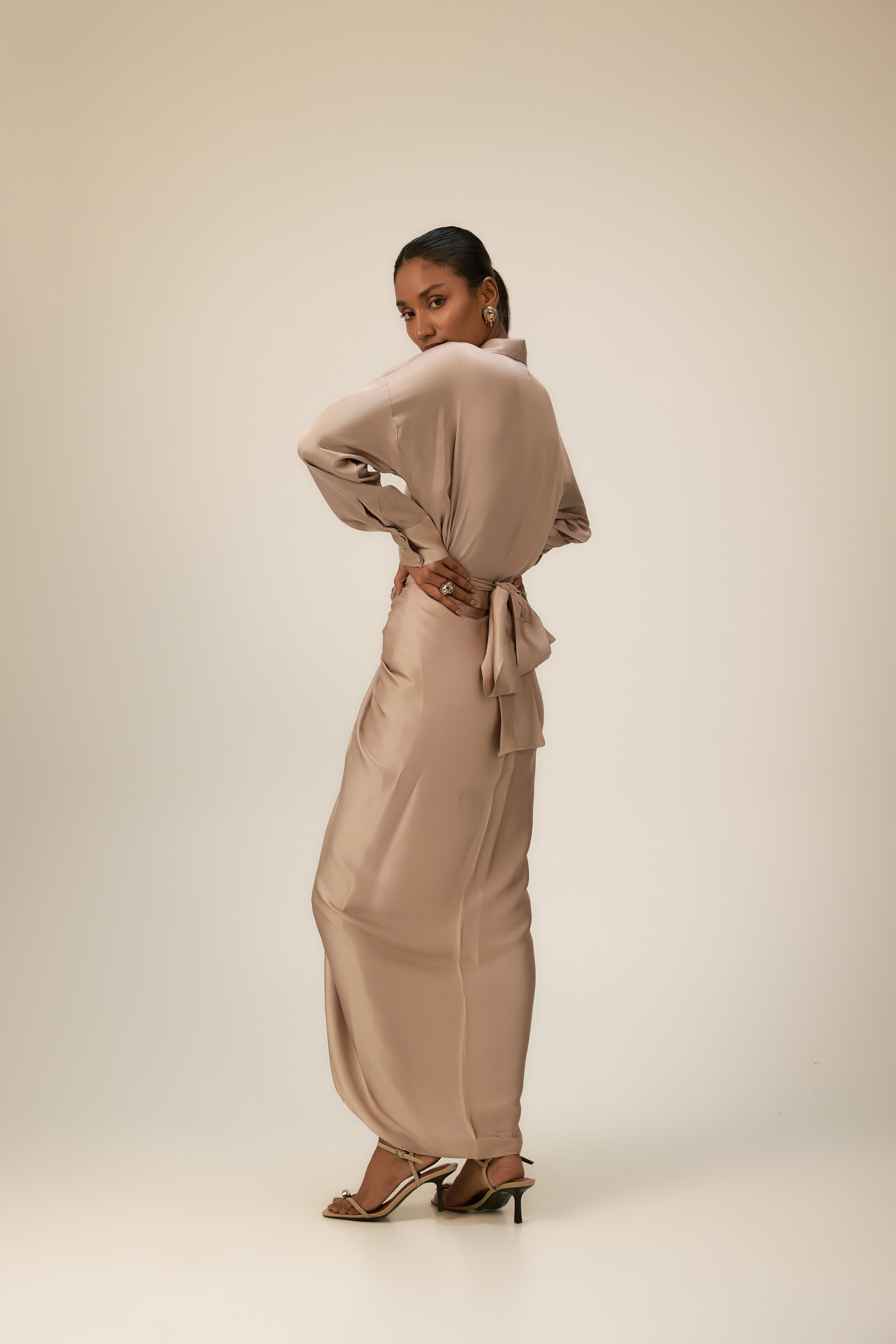 Nouria signature co-ord set with versatile sarong-style skirt