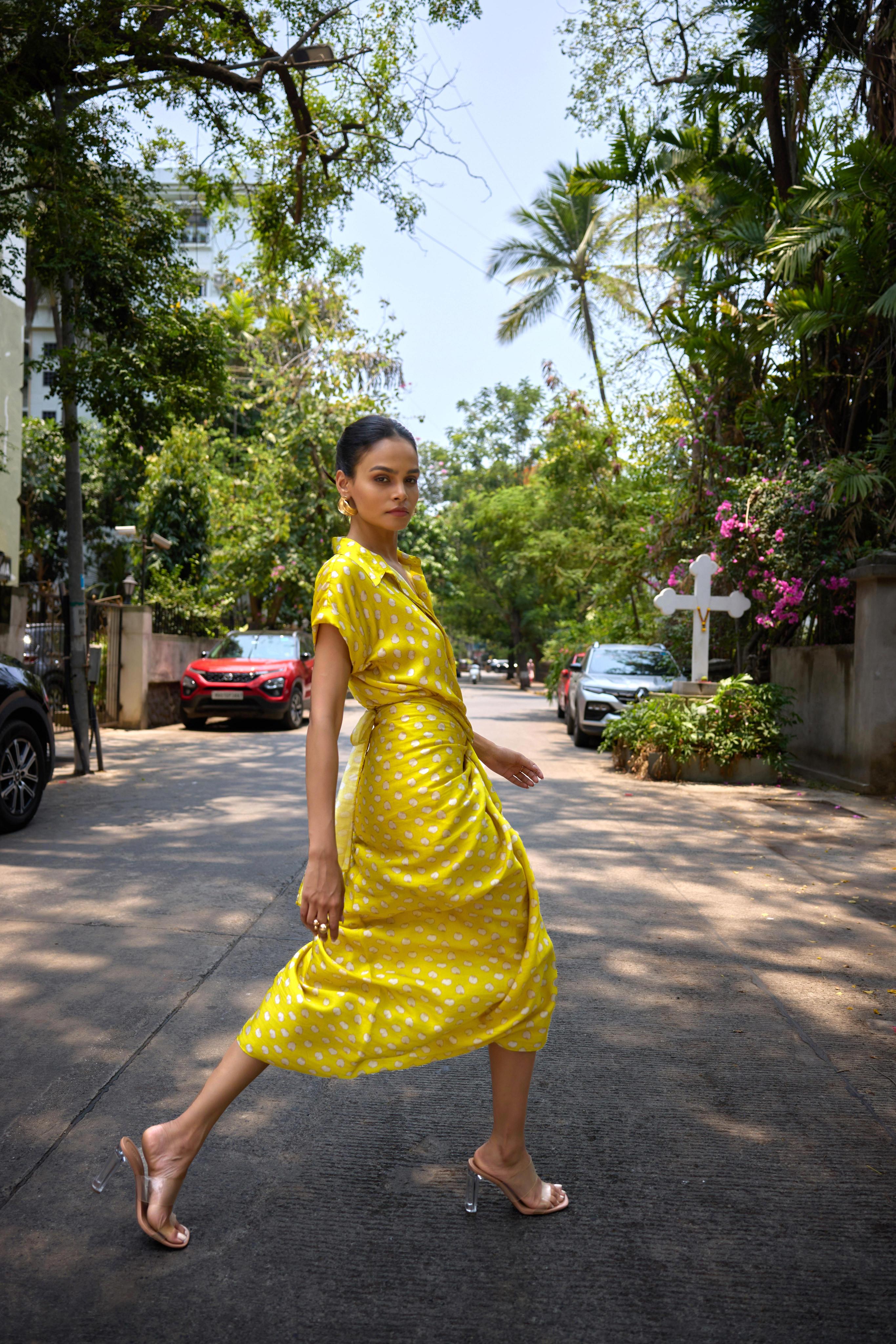 Women’s Mia shirt paired with versatile Tina wrap sarong skirt