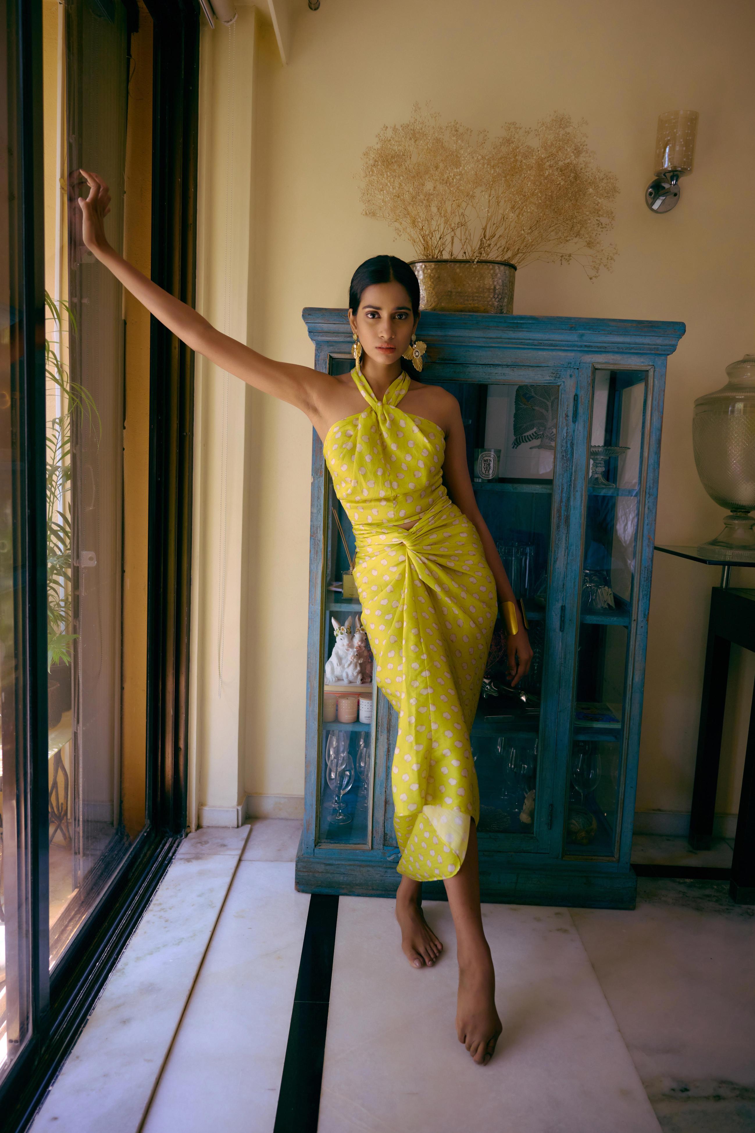 Elevated essential cotton satin skirt with adjustable tie-up styling