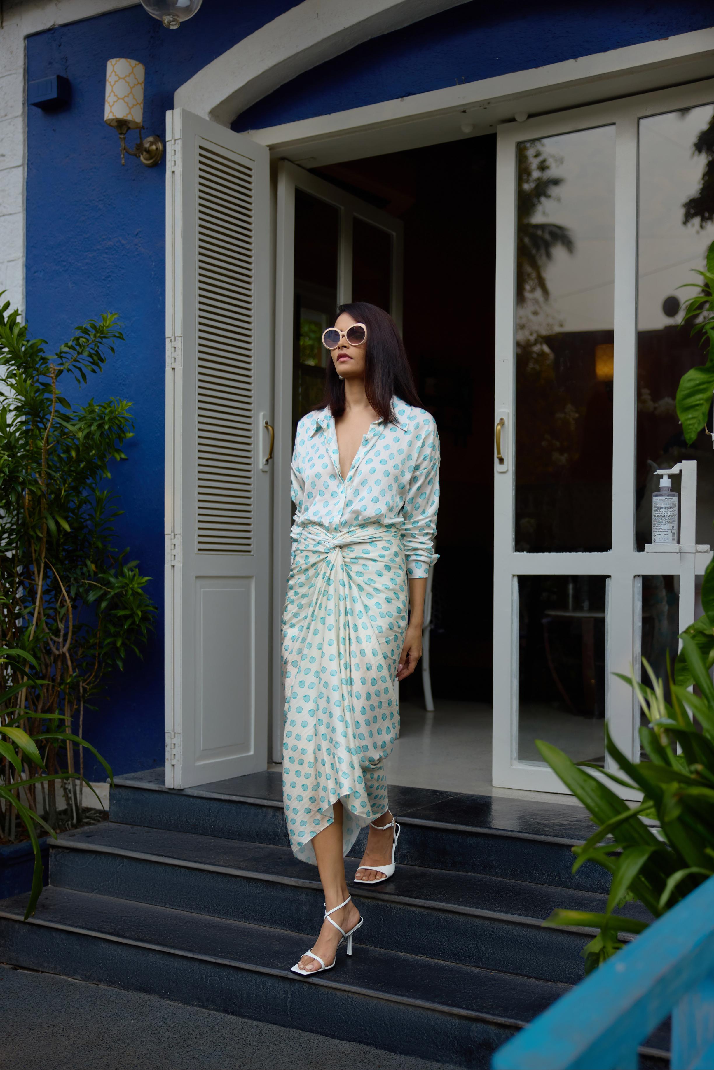 Adjustable sarong skirt co-ord set designed to suit all body types