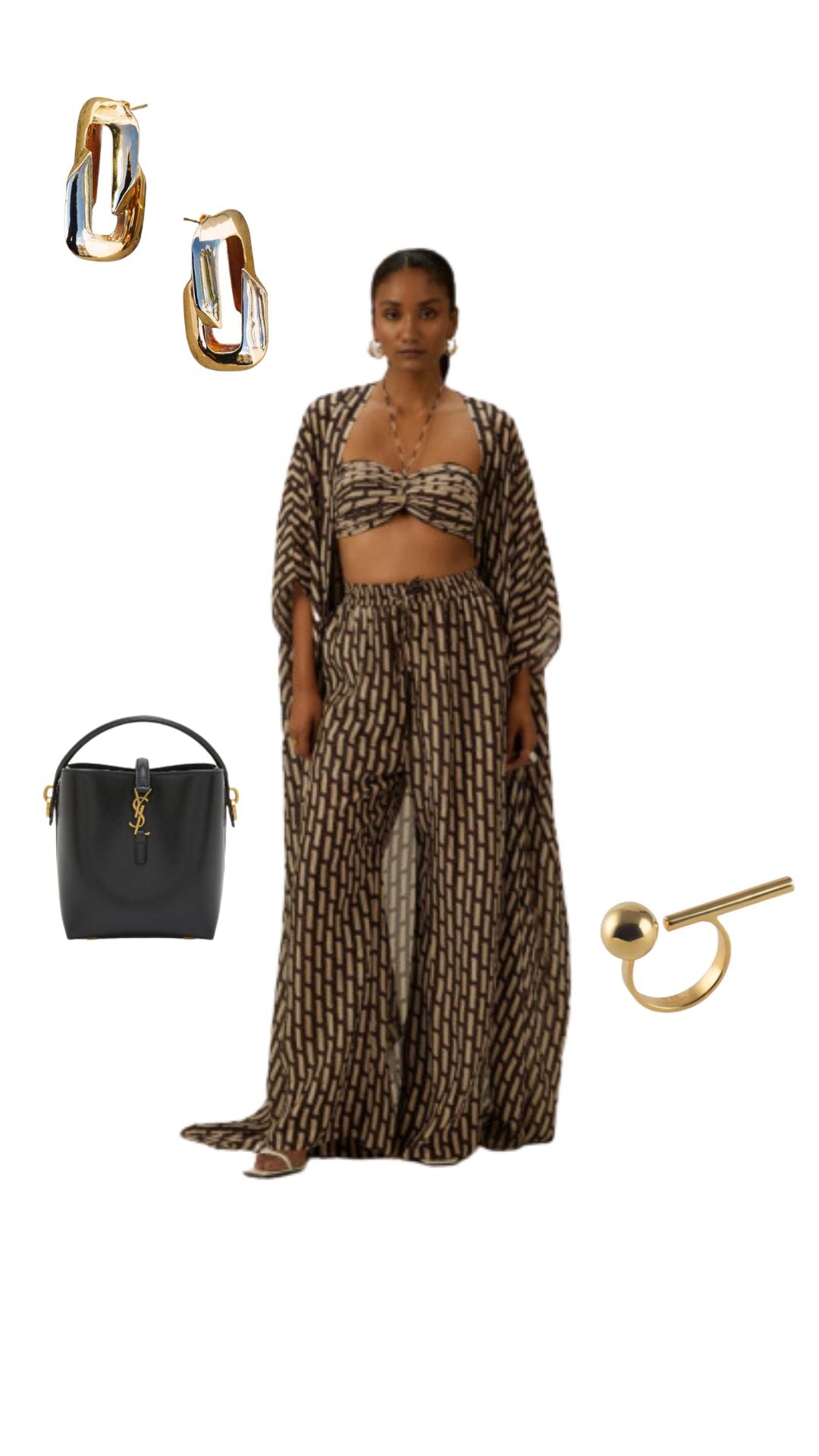 Elegant cotton silk co-ord set for beach and resort wear