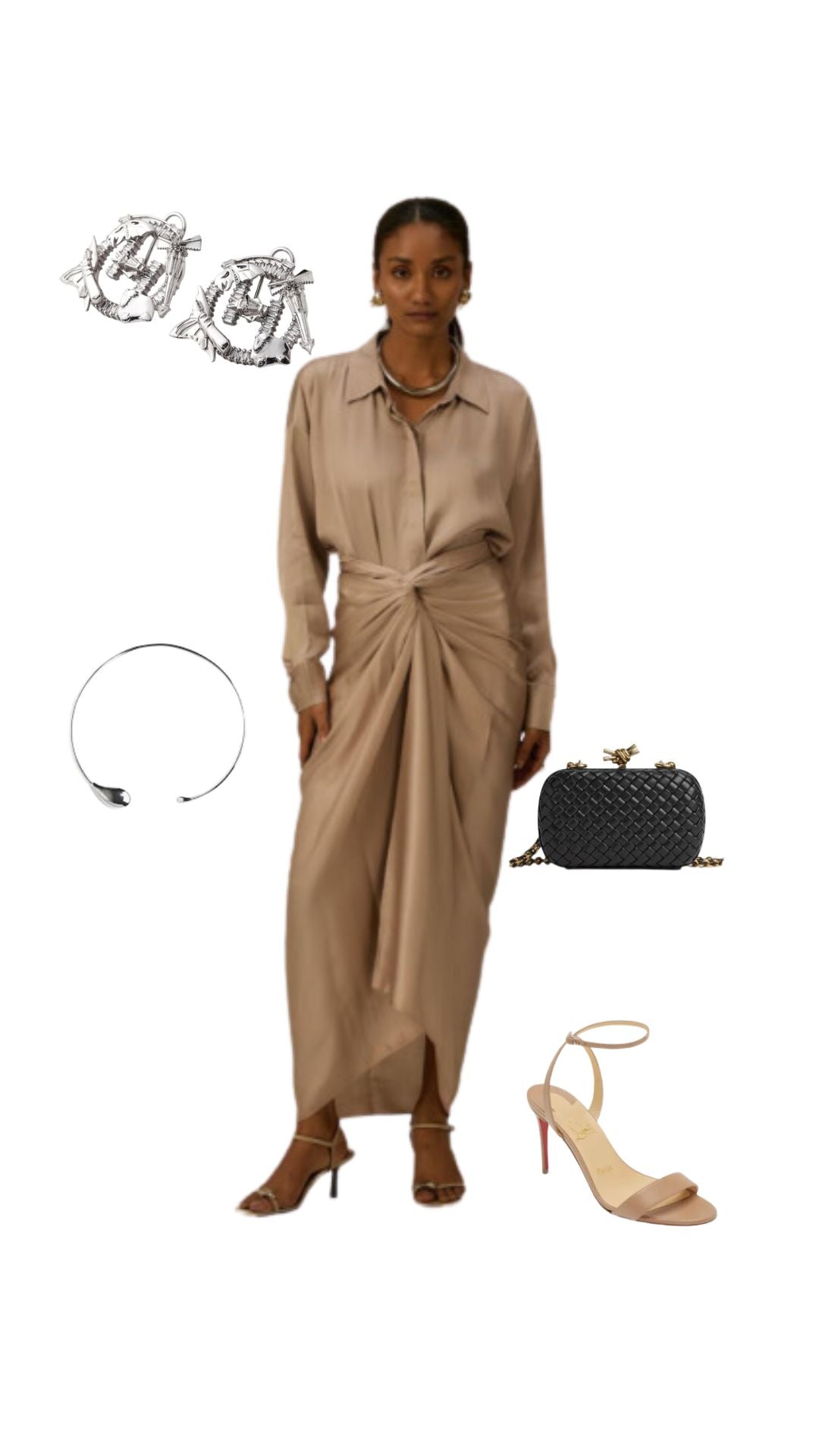 Signature wrap sarong skirt paired with fluid drape