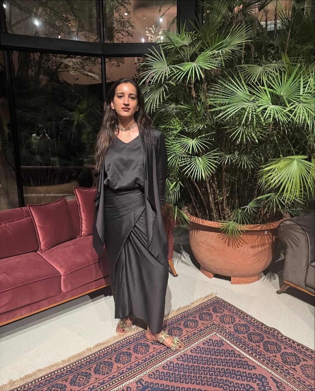 Women’s versatile sarong dress paired with matching short jacket