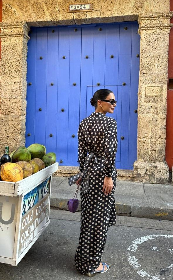 Multiway wrap dress crafted in breathable cotton silk