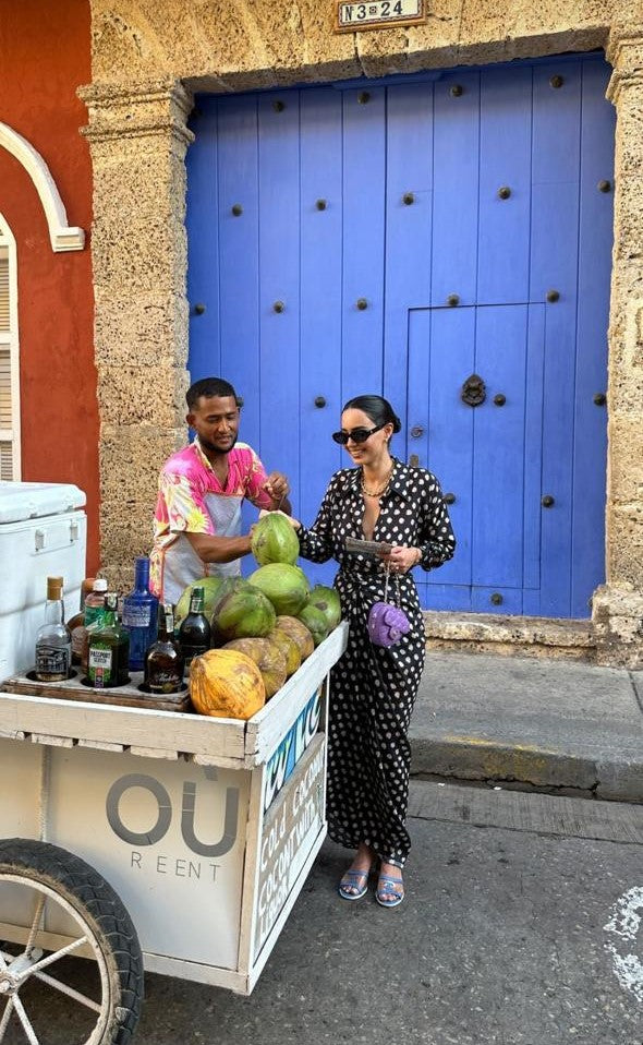 Nouria tie-up dress in cotton silk with multiway sarong-style skirt