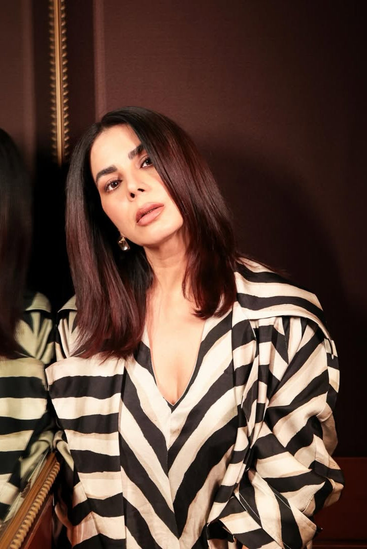 Statement fall co-ord set blending sharp tailoring and playful ease