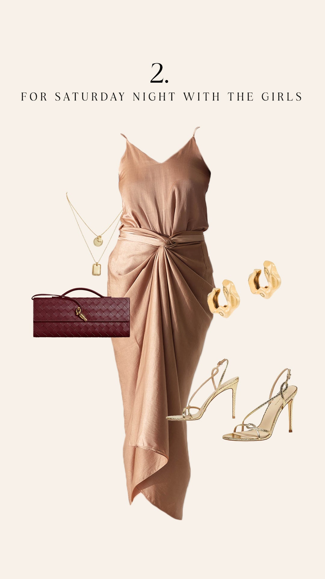 Front view of Nouria tie-up dress with fluid draped silhouette