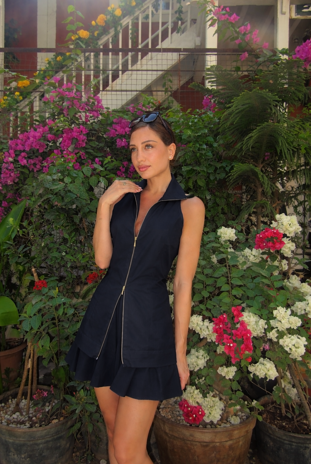 cotton cord dress Brown Warm Cotton Corduroy Gathered Maxi Tier Dress 30" / Custom Height (Free)