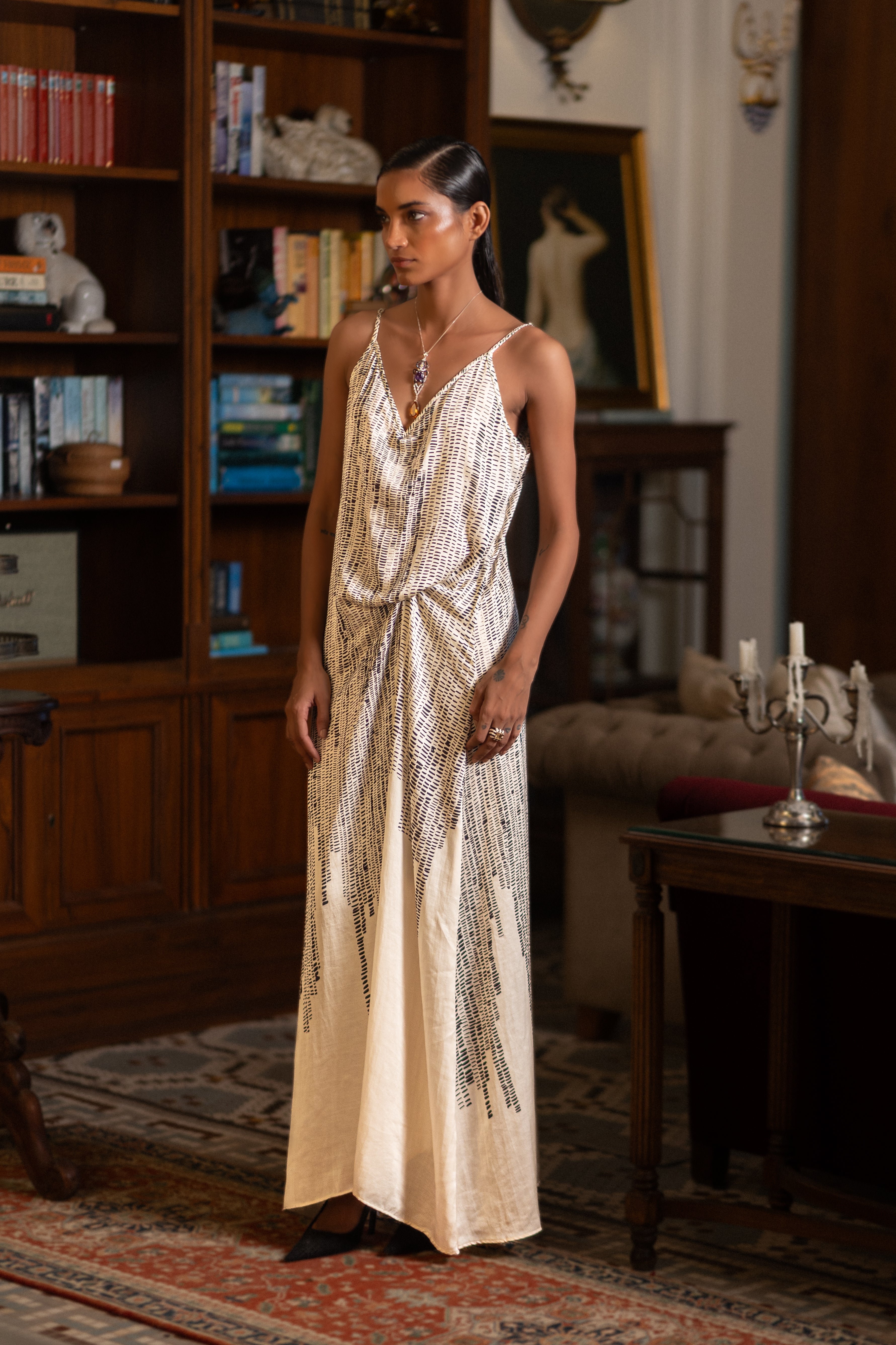 Azul SL women’s slip dress with hand-textured finish