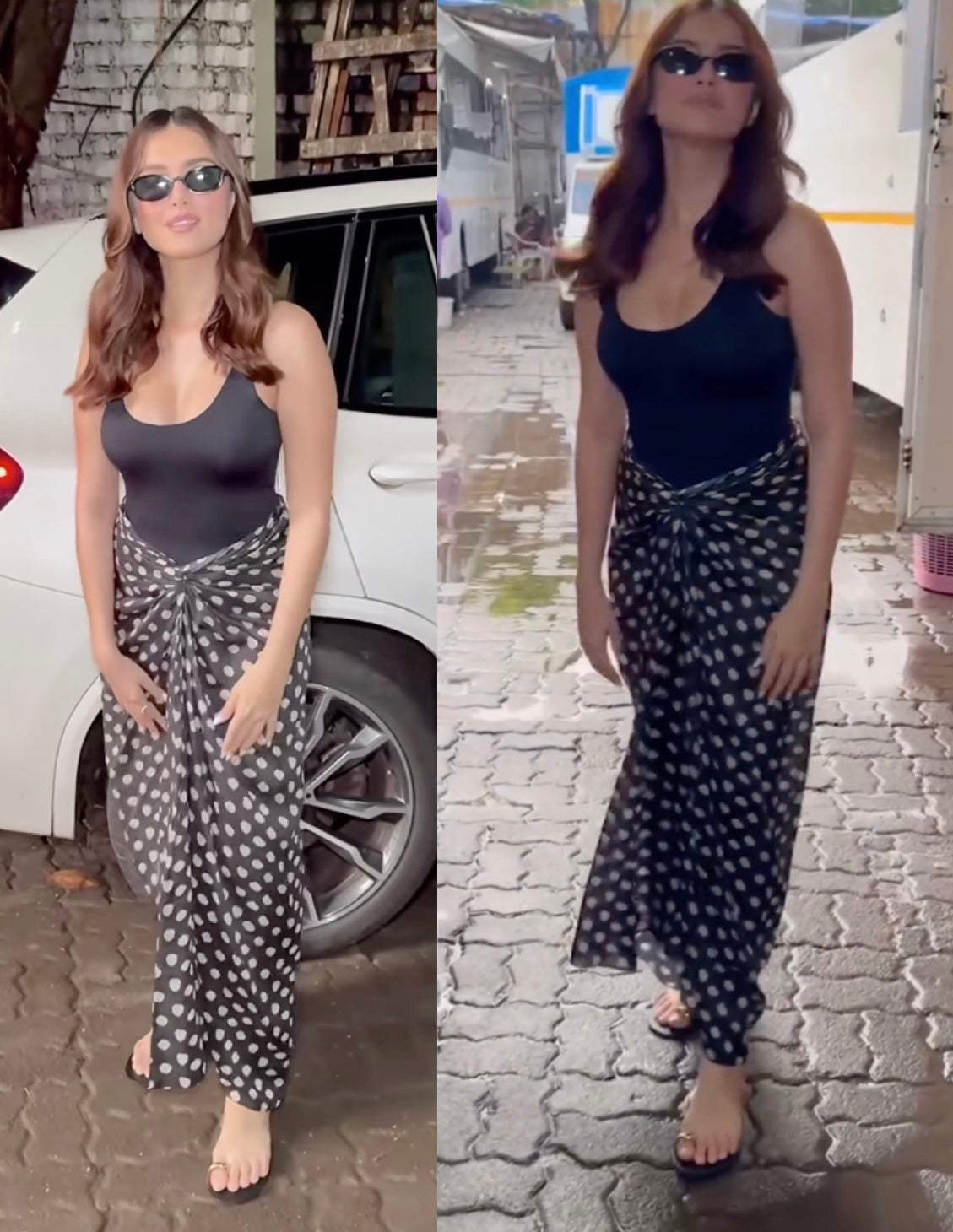 Nouria cotton silk sarong skirt with multiway tie-up styling