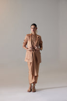 Artisanal modal satin shirt and blazer designed for elevated wear